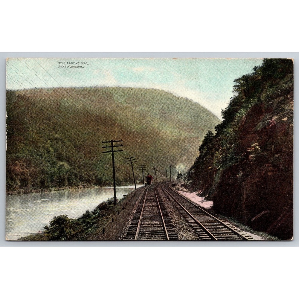 Jacks Narrows Jacks Mountains PA Railroad River Vintage Postcard GV Millar Co